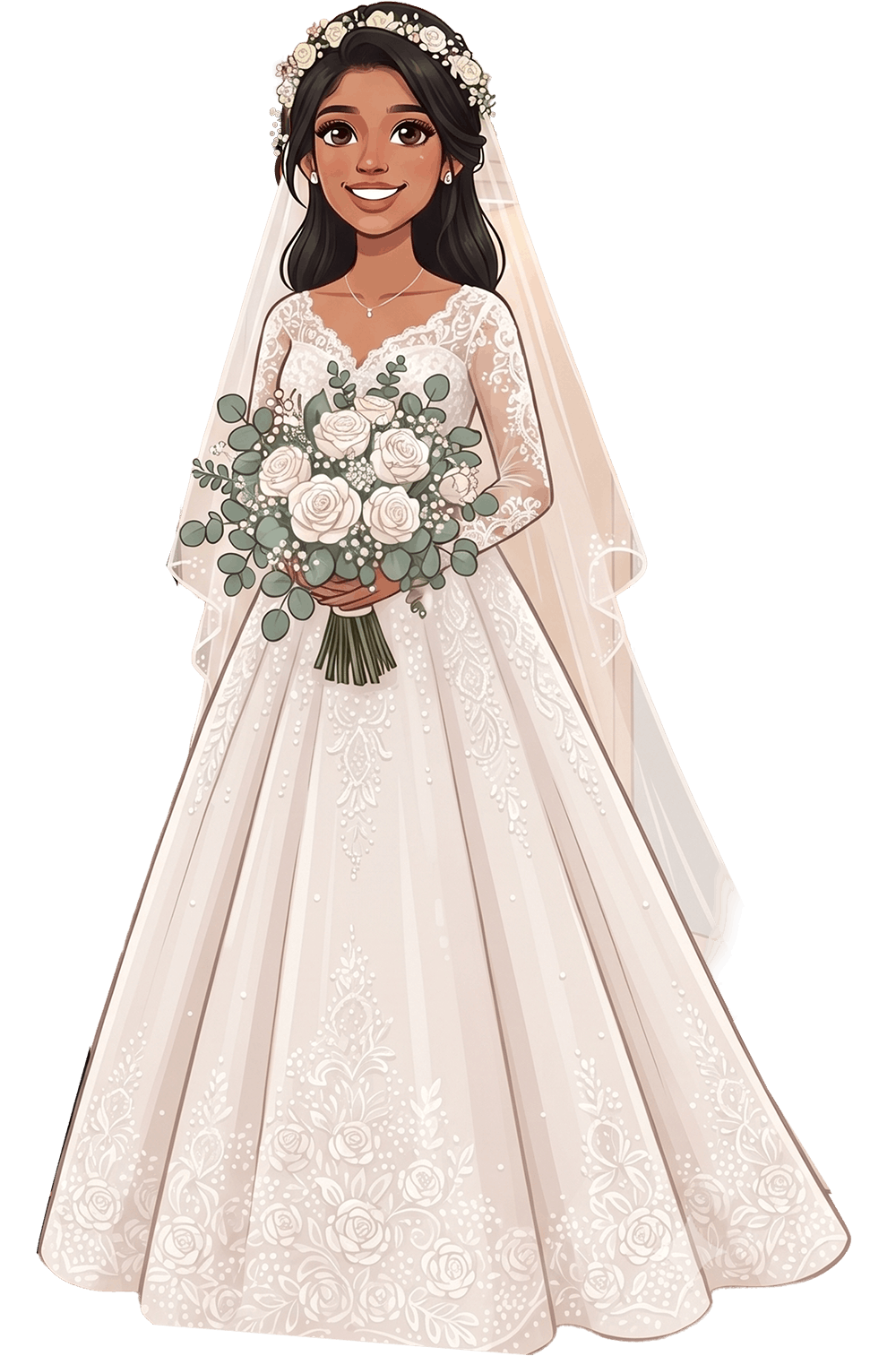 Bride in wedding dress